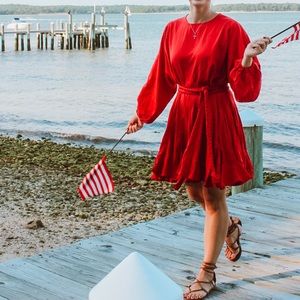 Red Dress with Tie waist